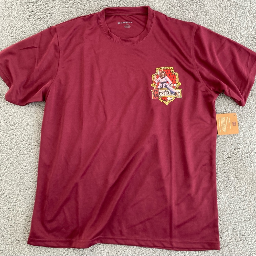 Harry Potter Gryffindor Martial Arts Insignia Maroon Polyester Kids Tee Size XL
